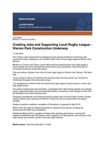 Territory Stories - Creating jobs and supporting local rugby league ...