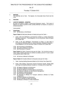 Territory Stories - Minutes of Proceedings Day 6 - Thursday 17 October 2013